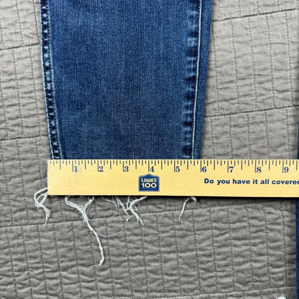 J Crew Vintage Slim Straight Jeans Medium Wash Raw Hem 27P Petite High Rise